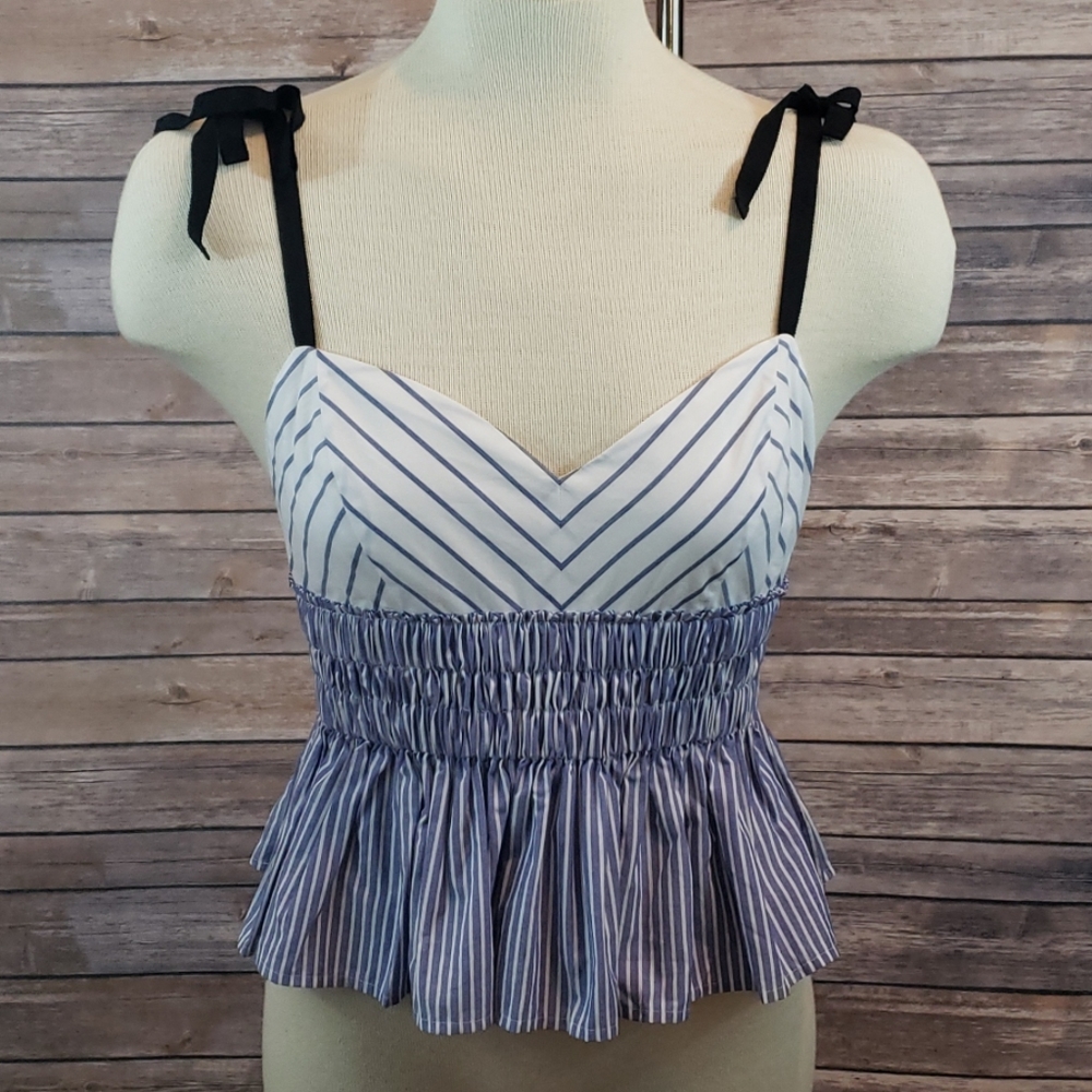 EXPRESS Striped Peplum Top size S